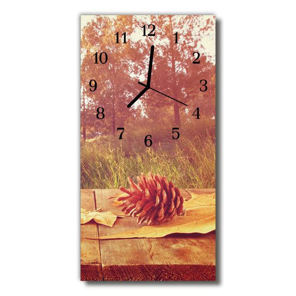 Reloj de vidrio Naturaleza piña pino marrón