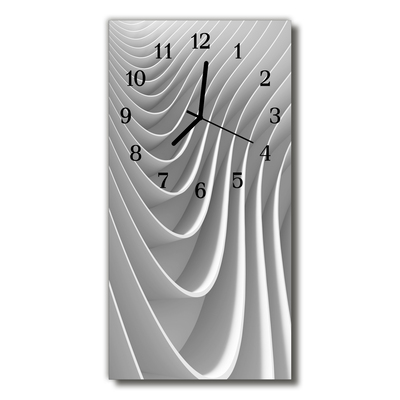 Reloj de vidrio Naturaleza ola 3d líneas plateado