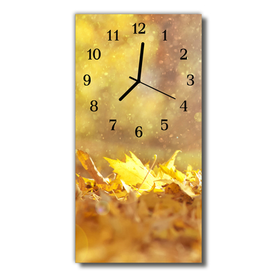 Reloj de vidrio Naturaleza hojas oro