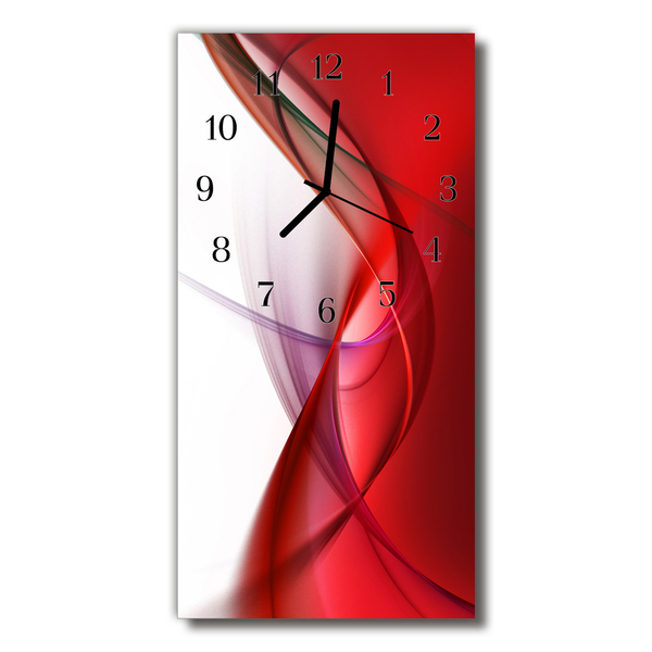 Reloj de vidrio para cocina Cocina abstracto rojo