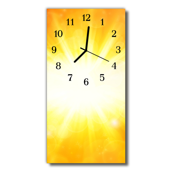 Reloj de vidrio para cocina Luz del sol amarillo