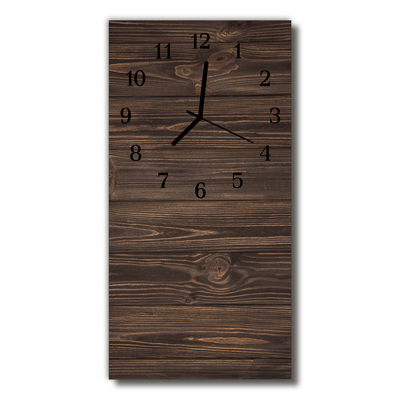 Reloj de vidrio para cocina Madera paneles marrón