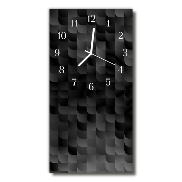 Reloj de vidrio para cocina Gráfico mosaico negro