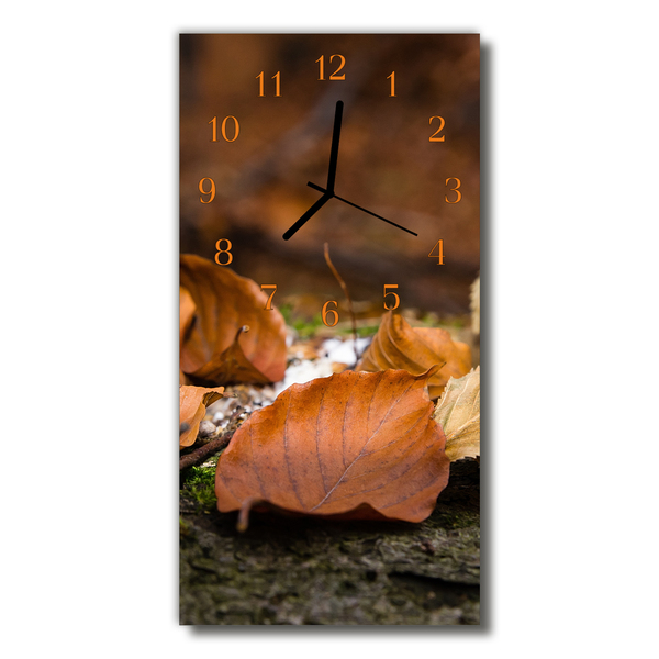 Reloj de vidrio para cocina Naturaleza otoño marrón