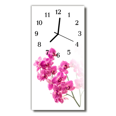 Reloj de vidrio para cocina Flores oquídea colorido