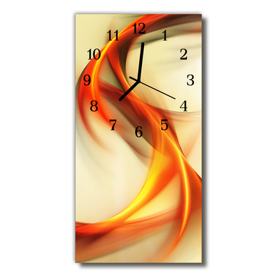 Reloj de vidrio para cocina Abstracto gráfico naranja