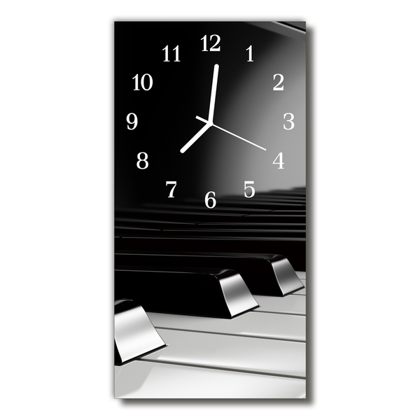 Reloj de vidrio para cocina Teclas de piano gris