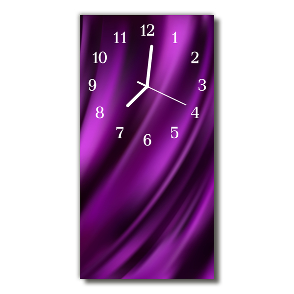 Reloj de vidrio para cocina Lienzo líneas púrpura