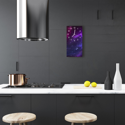 Reloj de vidrio para cocina Universo galaxia púrpura