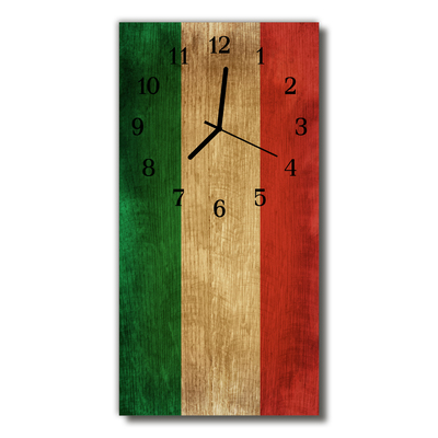 Reloj de vidrio para cocina Bandera italiana colorido