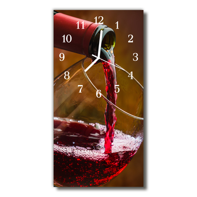 Reloj de vidrio para cocina Vino botella rojo
