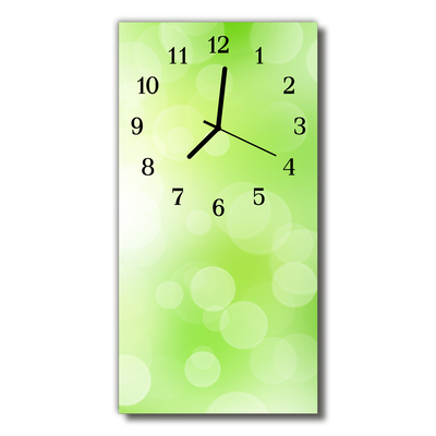 Reloj de vidrio para cocina Arte luz verde
