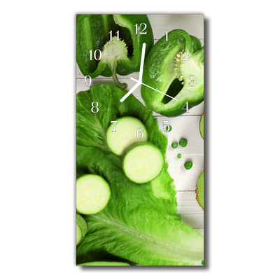 Reloj de vidrio para cocina Cocina verdura pimiento verde