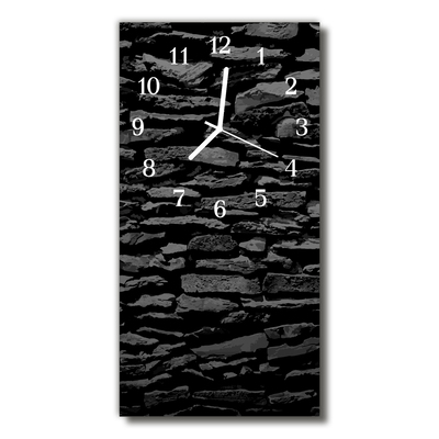 Reloj de vidrio para cocina De piedra muro ladrillo negro