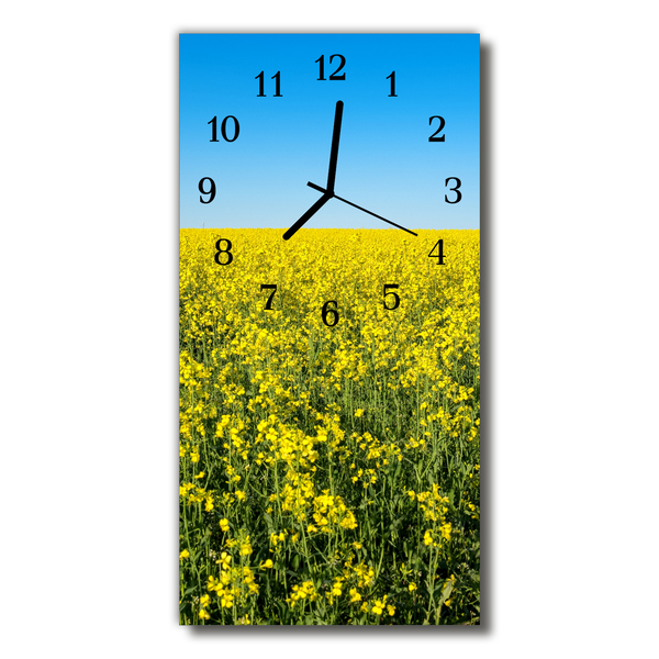 Reloj de vidrio para cocina Paisajes campo de colza amarillo