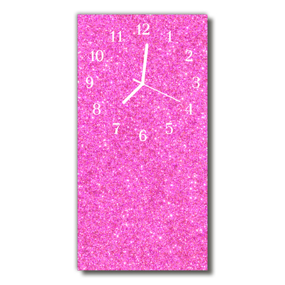Reloj de vidrio para cocina Purpurina rosa