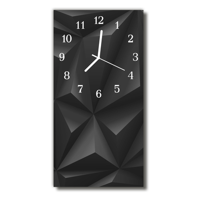 Reloj de vidrio para cocina Arte 3d gráfico negro