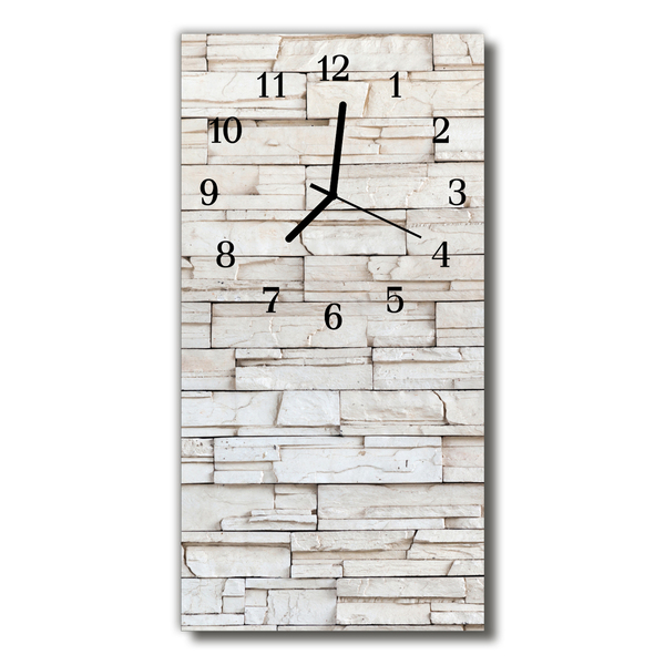 Reloj de vidrio para cocina De piedra muro beige