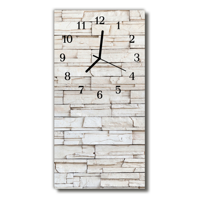 Reloj de vidrio para cocina De piedra muro beige