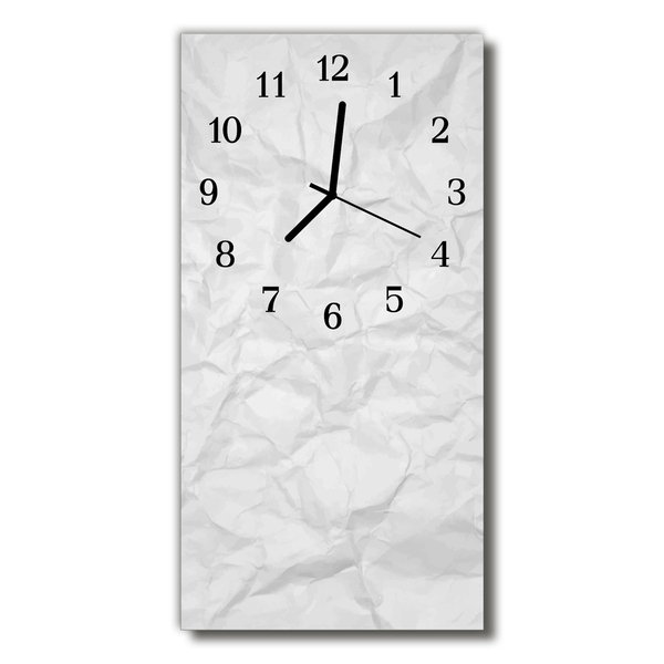 Reloj de vidrio para cocina Folio de papel blanco