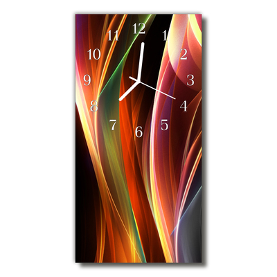 Reloj de vidrio para cocina Arte abstracto líneas colorido