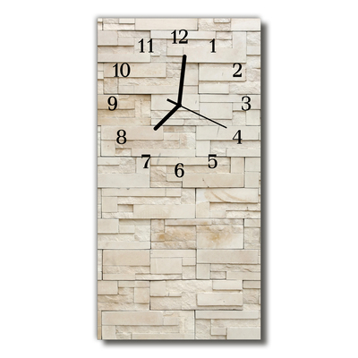 Reloj de vidrio para cocina Naturaleza piedras ladrillo beige