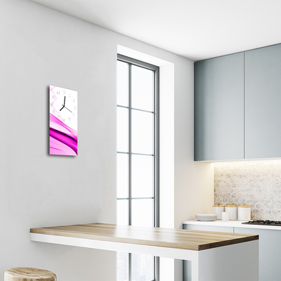Reloj de vidrio para cocina Arte abstracto rosa