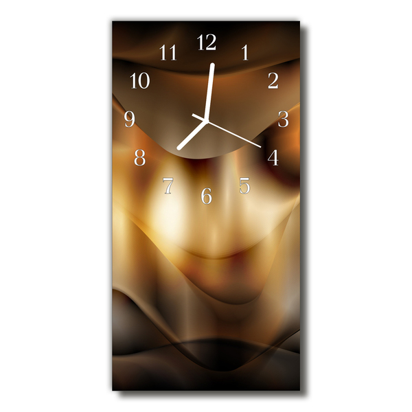 Reloj de vidrio para cocina Arte gráfico olas marrón