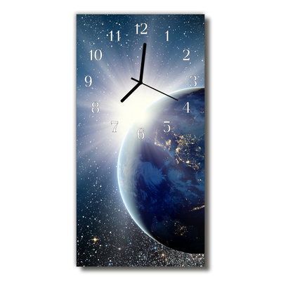 Reloj de vidrio para cocina Planeta universo de tierra azul