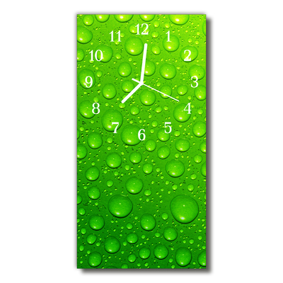 Reloj de vidrio para cocina Naturaleza gotas agua rocío verde