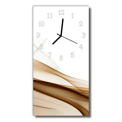 Reloj de vidrio para cocina Arte abstracto líneas beige