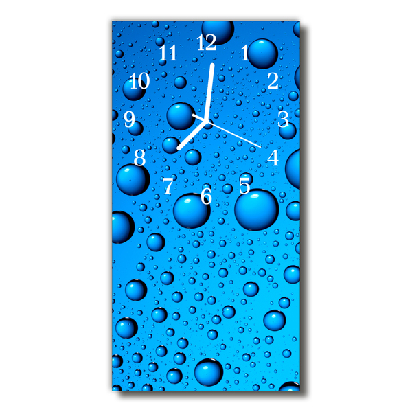 Reloj de vidrio para cocina Naturaleza gotas rocío agua azul