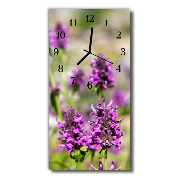 Reloj de vidrio para cocina Flores naturaleza colorido