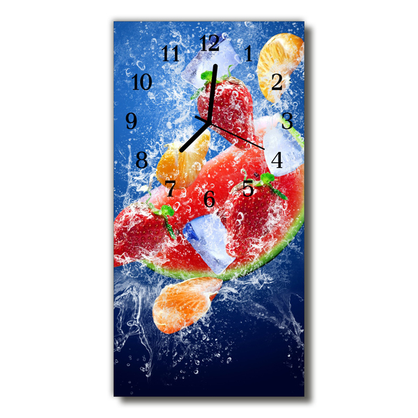 Reloj de vidrio para cocina Cocina fruta cuadro impresión colorida