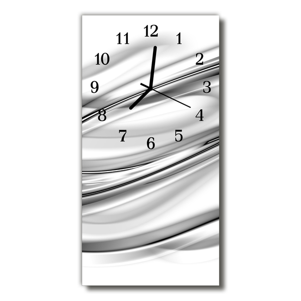 Reloj de vidrio para cocina Abstracto gráfico líneas blanco