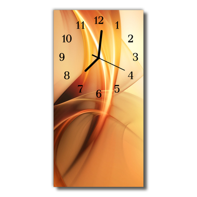 Reloj de vidrio para cocina Abstracto gráfico naranja