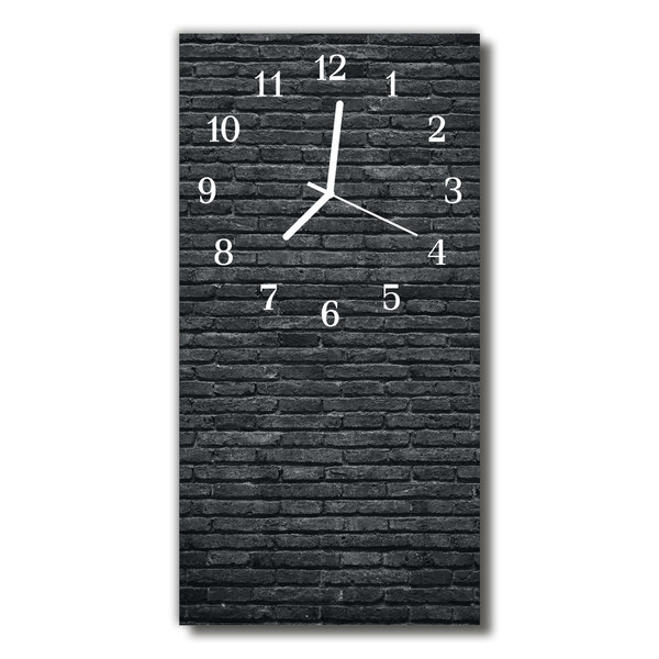 Reloj de vidrio para cocina Naturaleza piedras ladrillos negro