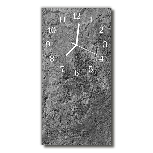 Reloj de vidrio para cocina Muro gris de hormigón
