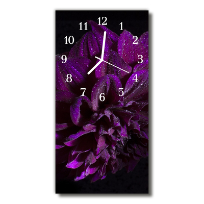 Reloj de vidrio para cocina Flores peonia rosa púrpura