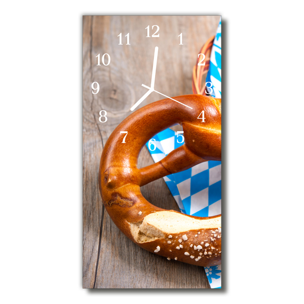 Reloj de vidrio para cocina Cocina pretzel pan colorido