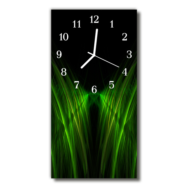 Reloj de vidrio para cocina Paisajes líneas abstracto verde