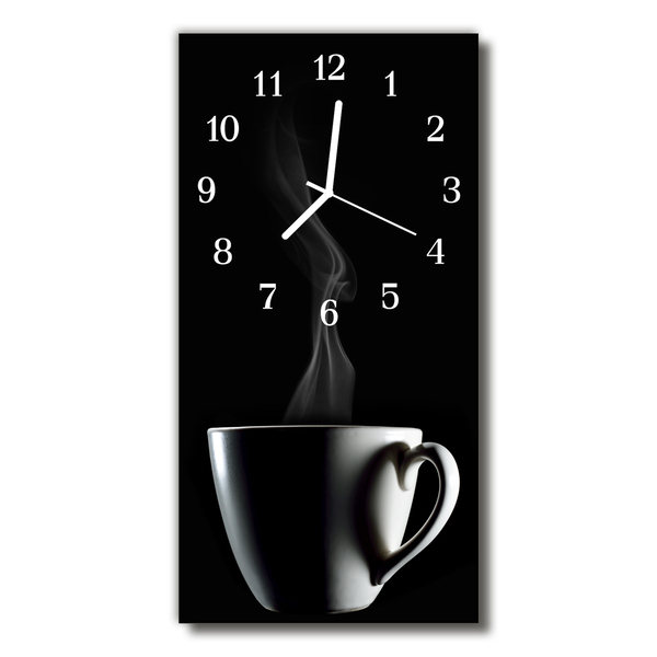 Reloj de vidrio para cocina Cocina taza de café negro