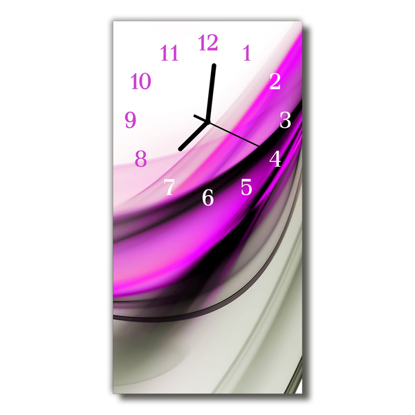 Reloj de vidrio para cocina Arte abstracto líneas púrpura