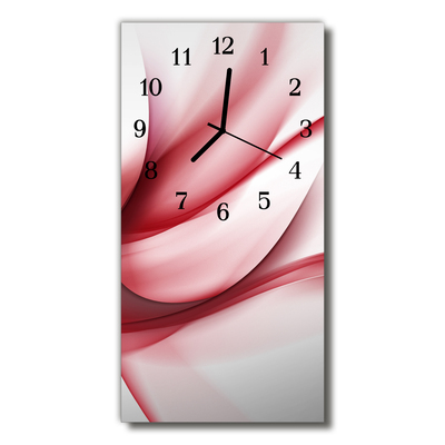 Reloj de vidrio para cocina Arte abstracto líneas rojo