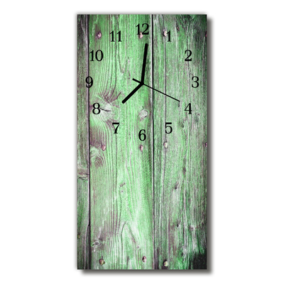 Reloj de vidrio para cocina Madera verde
