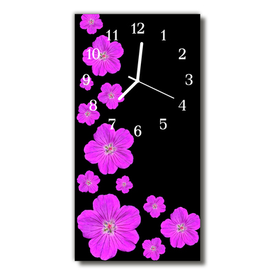 Reloj de vidrio para cocina Flores pétalos naturaleza colorido