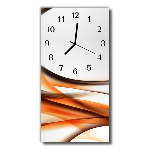 Reloj de vidrio para cocina Arte abstracto naranja