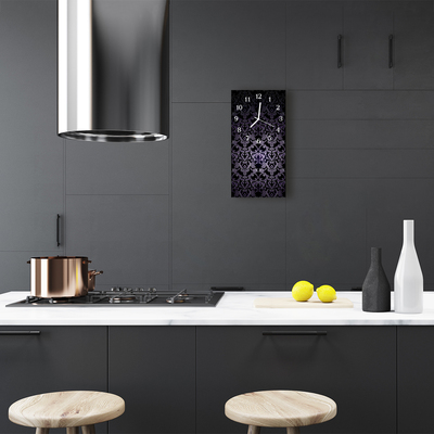 Reloj de vidrio para cocina Arte abstracto motivo negro