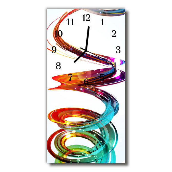 Reloj de vidrio para cocina Arte espiral colorido