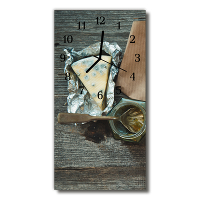 Reloj de vidrio para cocina Cocina queso gris